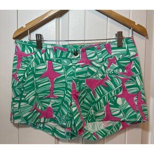 Loudmouth Ladies Palm Pink Sharks Print Shorts Size 4